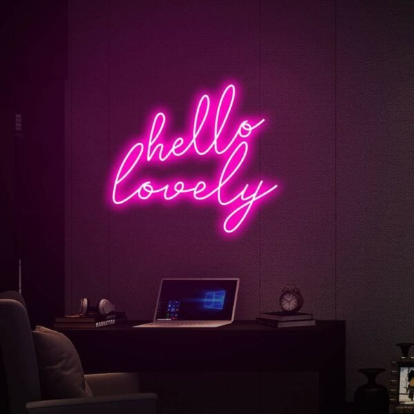 hello lovely neon sign