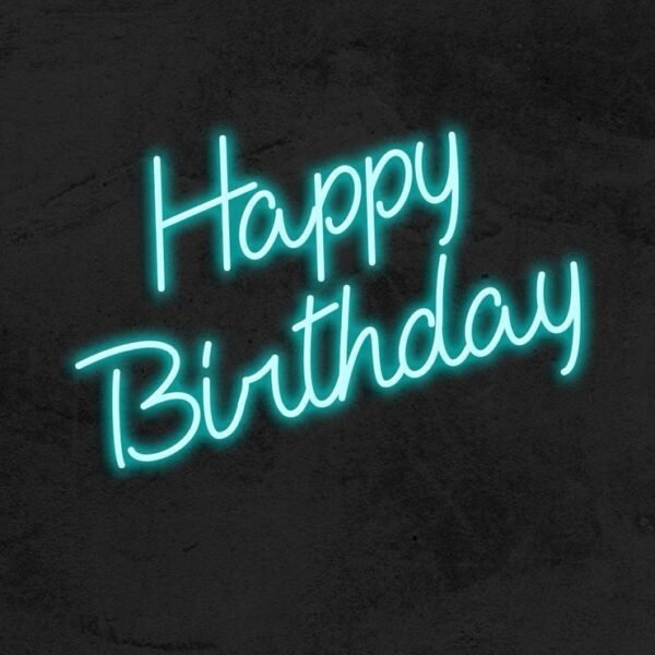 happy birthday neon sign