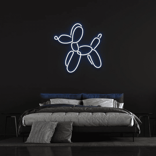 dog balloon neon sign