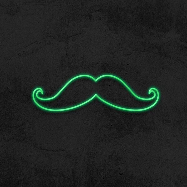 mustache neon sign