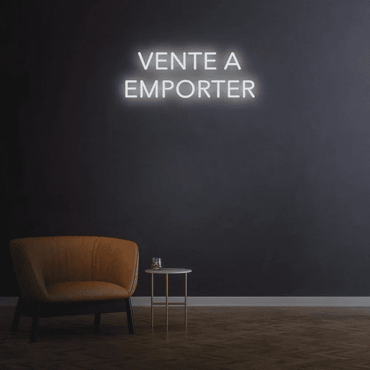 vente a emporter neon sign