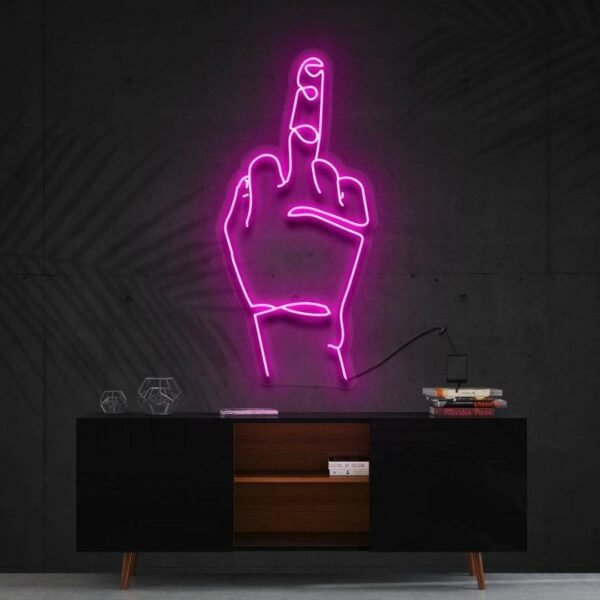 purple neon sign