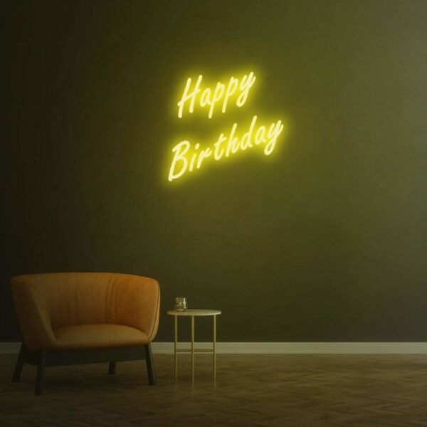 happy birthday neon sign