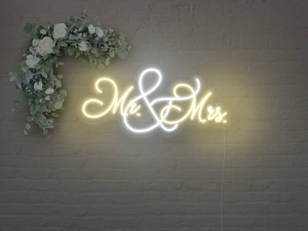 mr & mrs neon sign