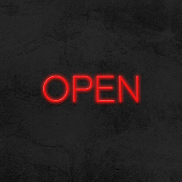 open neon sign