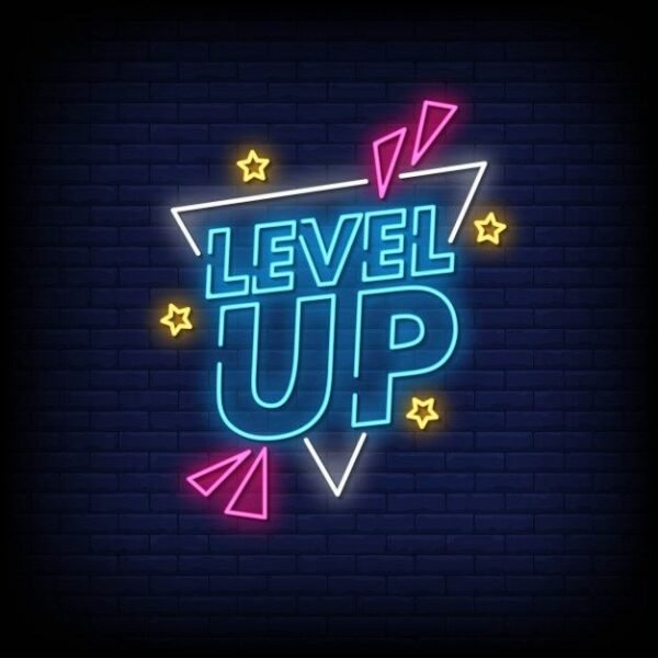 level up neon sign