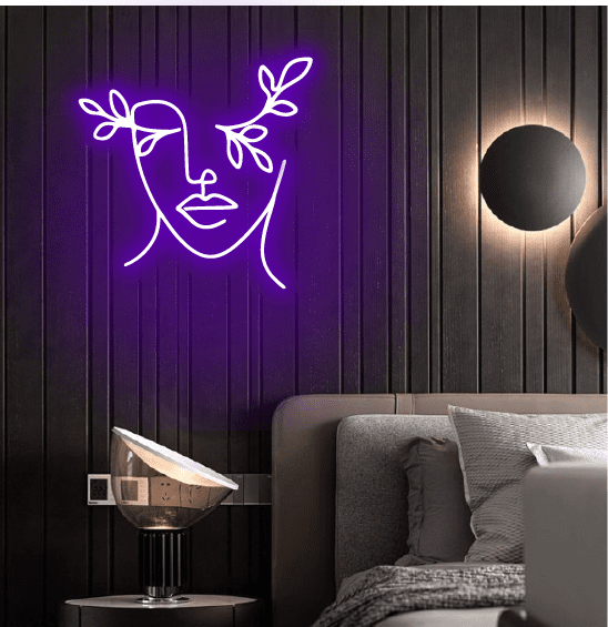 face art neon sign