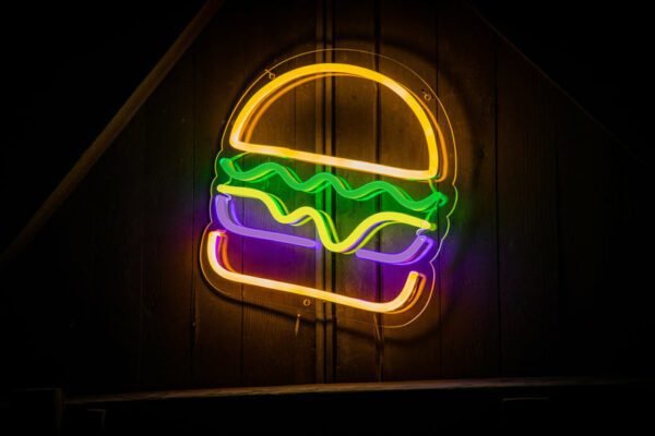 burger neon sign