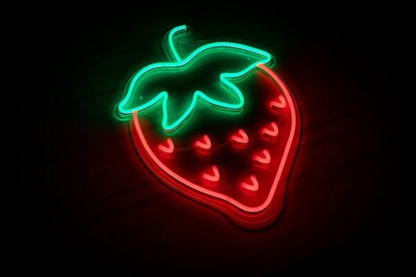 strawberry neon sign