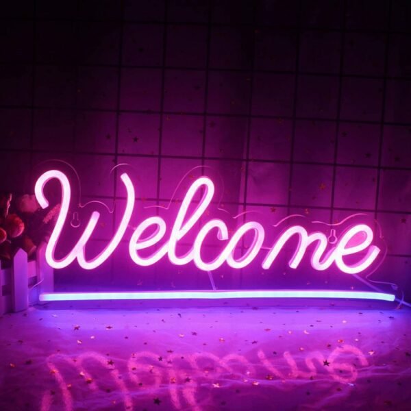 welcome neon sign